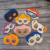 Bubble Guppy Felt Embroidered Mask -  Dress-Up Mask -  Kid & Adult - Pretend Play - Halloween Costume - Creative Play Felt Mask