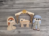 Full Nativity Set for Wreath/Tree Decoration