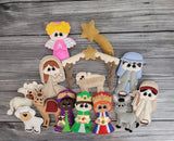 Full Nativity Set for Wreath/Tree Decoration