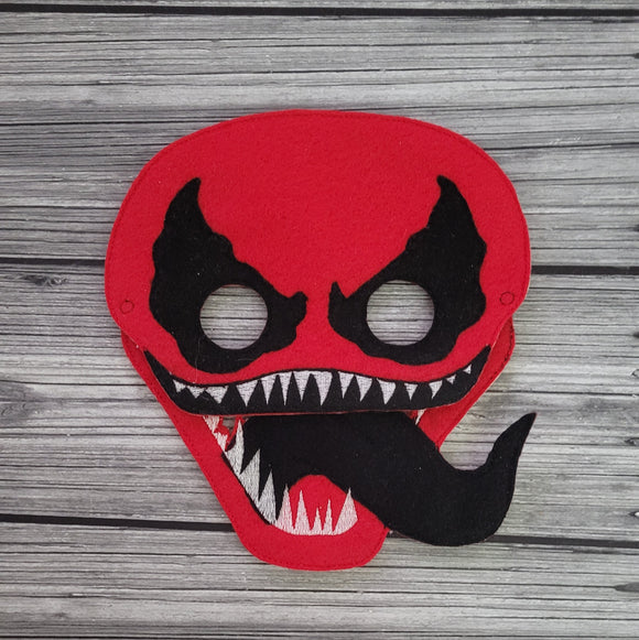 Carnage Super Villain Felt Play Mask - Super Villain Mask - CosPlay - Red Super Villain Mask