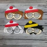 Where's Waldo Inspired Masks - Lost Boy Characters - Waldo - Wilma/Wenda - Woof - Odlaw