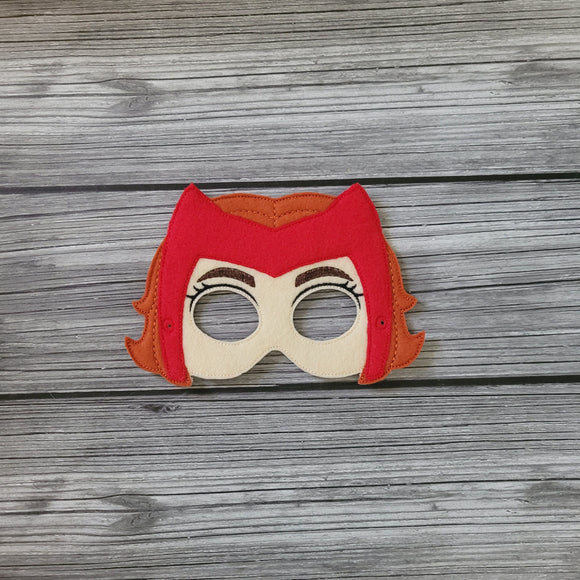 WandaVision Inspired Felt Play Mask - Wanda Mask - Vision Mask - SuperHero Masks