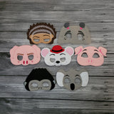 Singing Animals Masks - Gorilla - Koala - Girl Pig - Boy Pig - Porcupine - Mouse - Cosplay -  Pretend Play - Play Masks