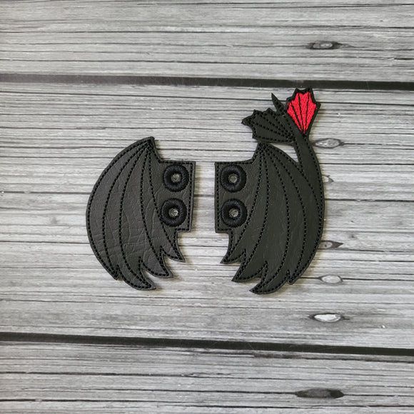 Dragon Shoe Wings for Shoes, Boots and Skates - Toothless Dragon