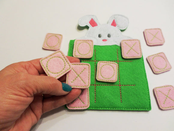 Spring Bunny Tic Tac Toe Board + Pieces