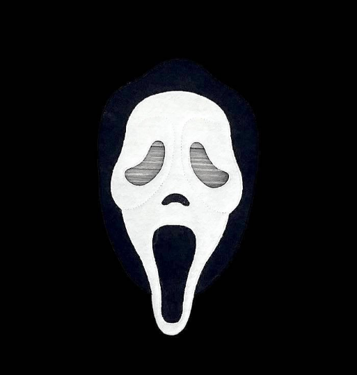 Scream Felt Embroidered Full Face Mask - Ghost Face Mask - Pretend Play Mask - Halloween Costume Small / Scream