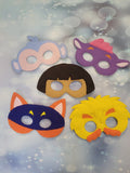 Dora the Girl Explorer Felt Play Mask and Friends - Spanish Girl - Squirrel - Monkey - Troll - Pretend Play Masks