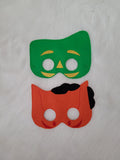 Gumby and His Sidekick Felt Masks - Orange Pony - Green Clay Figure - Pretend Play - Dress-Up Up