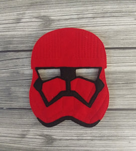 Felt Full Face Mask - Red Trooper Mask - Pretend Play Mask - Costume Mask