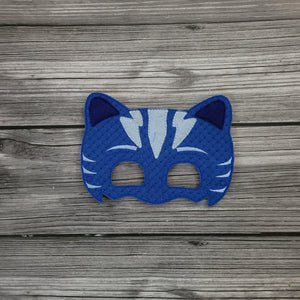 Blue Superhero Cat Felt Play Mask - Felt Mask - Nighttime Super Hero - Cat