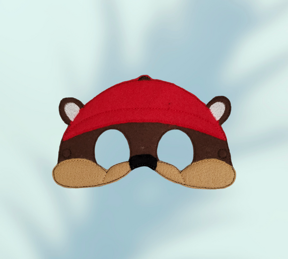 Gas Station Beaver - Beaver Embroidered Mask - Construction Builder Animal -  Cosplay -  Pretend Play - Play Masks