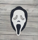 Scream Felt Embroidered Full Face Mask - Ghost Face Mask - Pretend Play Mask - Halloween Costume