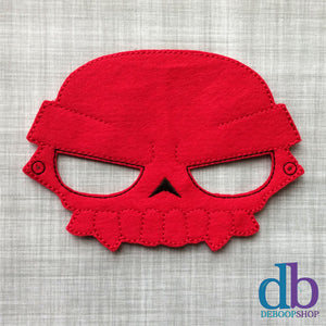Red Skull Face Felt Play Mask