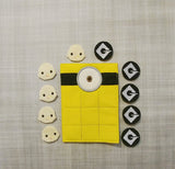 One-Eyed Yellow Guy Tic Tac Toe Board + Pieces