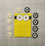 Two-Eyed Yellow Guy Tic Tac Toe Board + Pieces