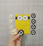 Two-Eyed Yellow Guy Tic Tac Toe Board + Pieces