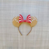 Gingerbread Mouse Ears Headband with Peppermint Bow