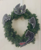 Night Fury Black Dragon Wreath/Tree Decoration