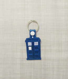 TARDIS Vinyl Embroidered Keychain