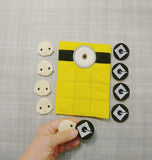 One-Eyed Yellow Guy Tic Tac Toe Board + Pieces