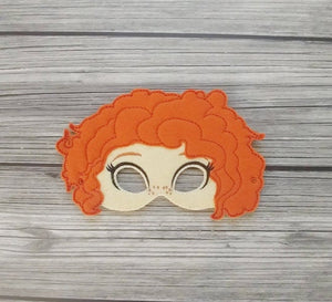 Red-Haired Brave Princess Felt Play Mask