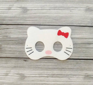 White Welcome Kitty Felt Play Mask