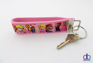Mario and Peach Nerd Couple Key Fob